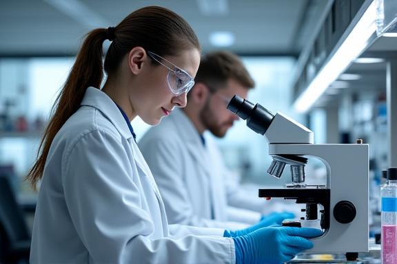 Wissenschaftler in einem modernen Forschungslabor.